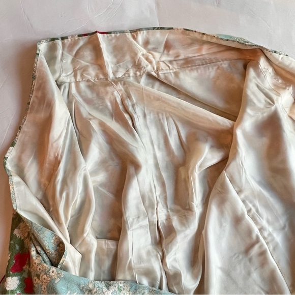 Vintage 1980s Kimono Rayon | Silk Floral Design Full Length - Picture 7 of 10